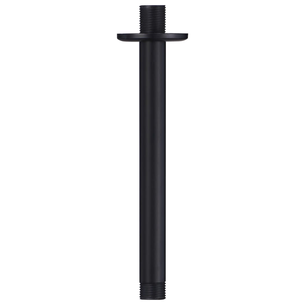 vidaXL Dusjstøttearm rund rustfritt stål 201 svart 20 cm