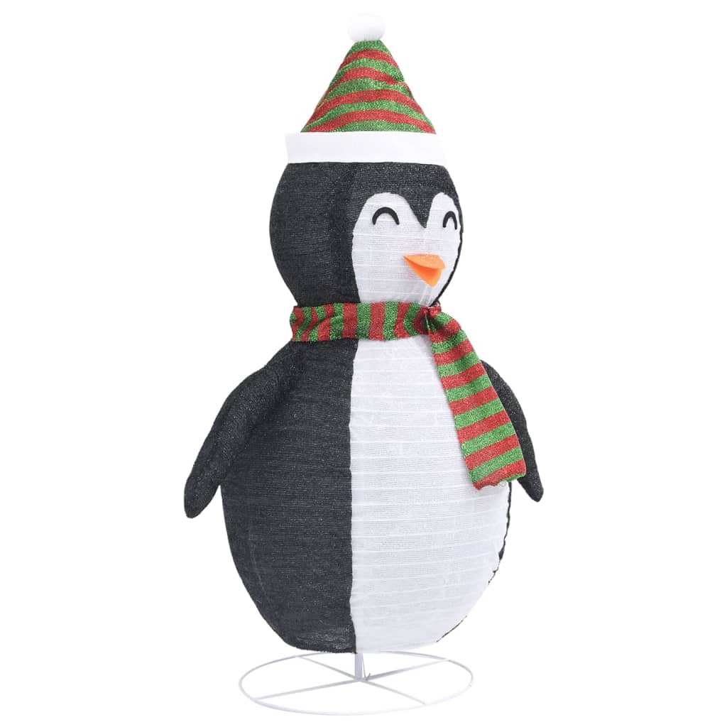 vidaXL Dekorativ pingvinfigur julesnø LED luksusstoff 90 cm