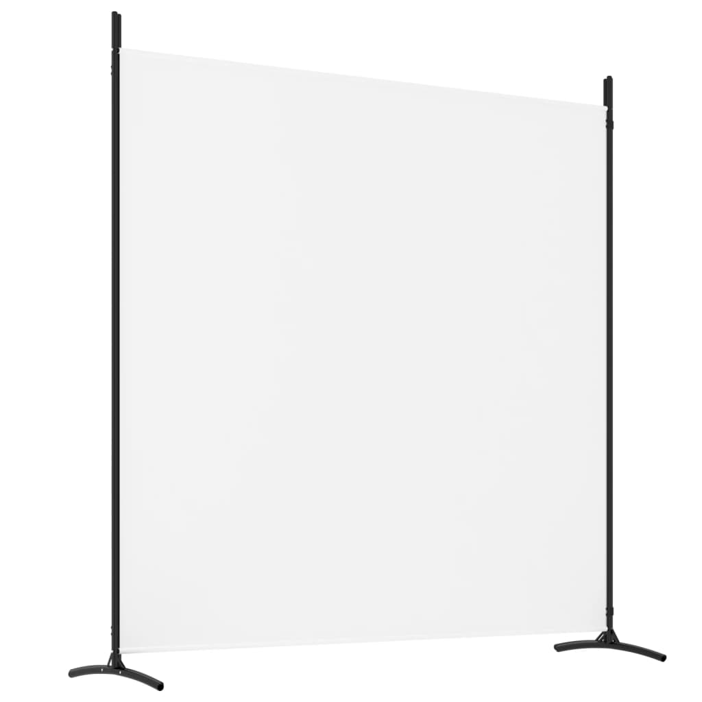 vidaXL Romdeler 4 paneler hvit 698x180 cm stoff