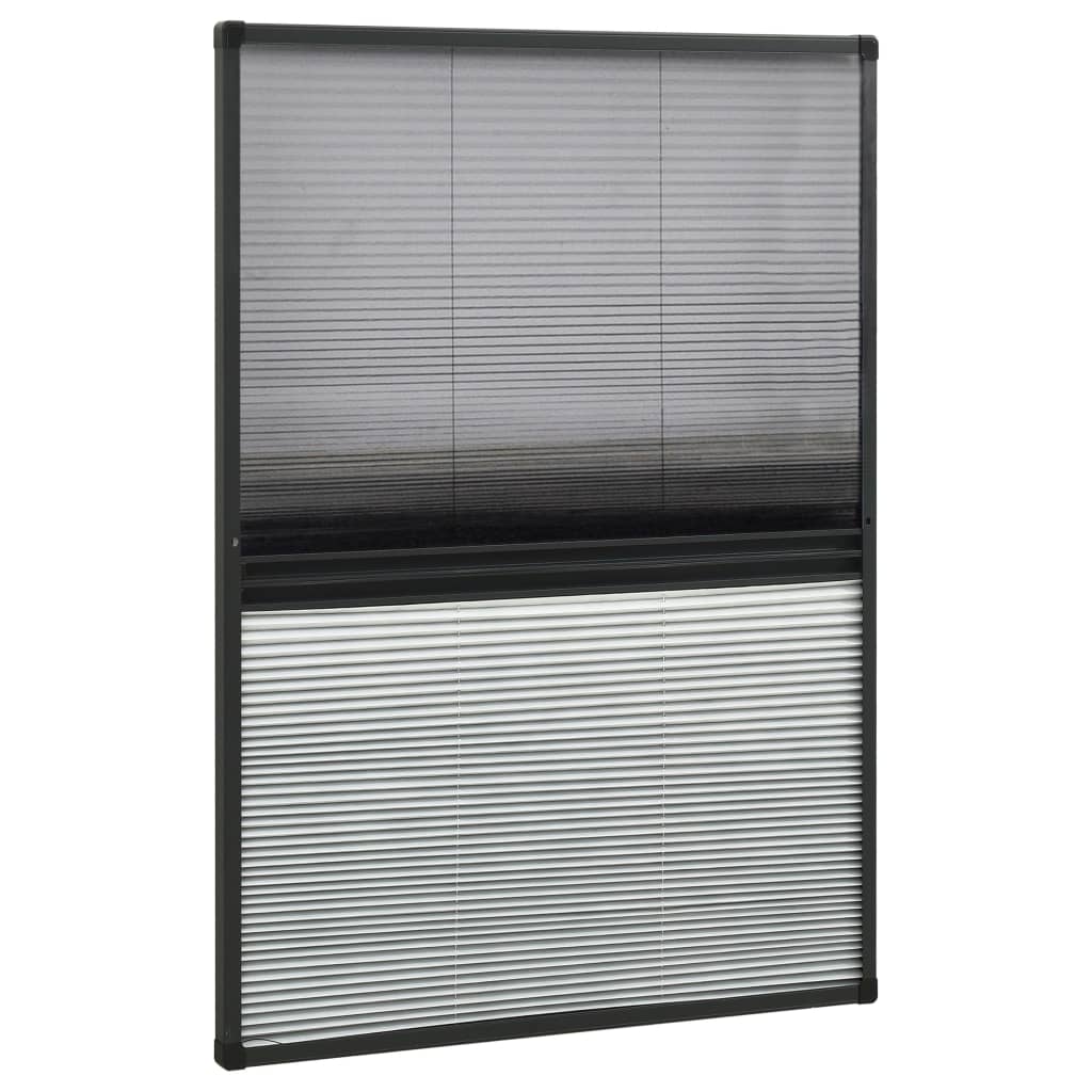 vidaXL Plissert insektskjerm for vindu aluminium 80x120 cm solskjerm