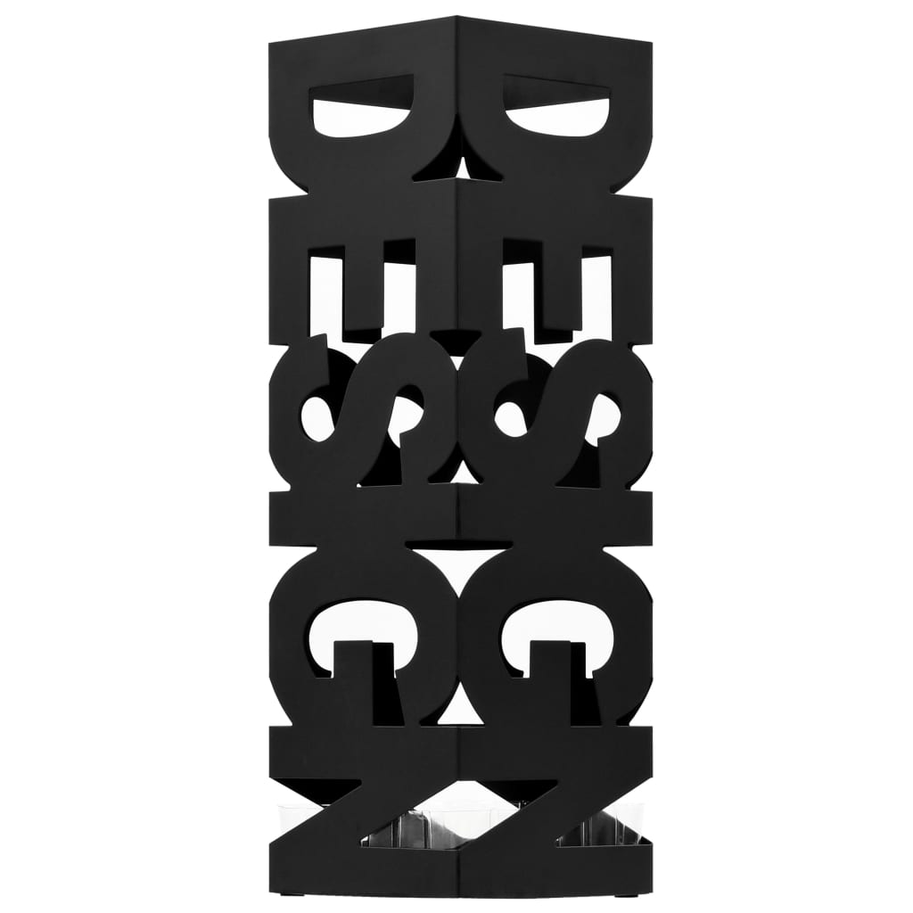 vidaXL Paraplystativ Design stål svart