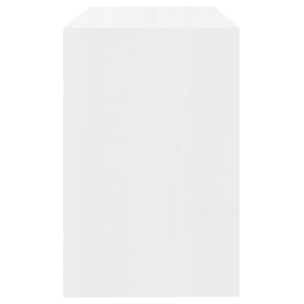 vidaXL Skrivebord høyglans hvit 101x50x76,5 cm sponplate