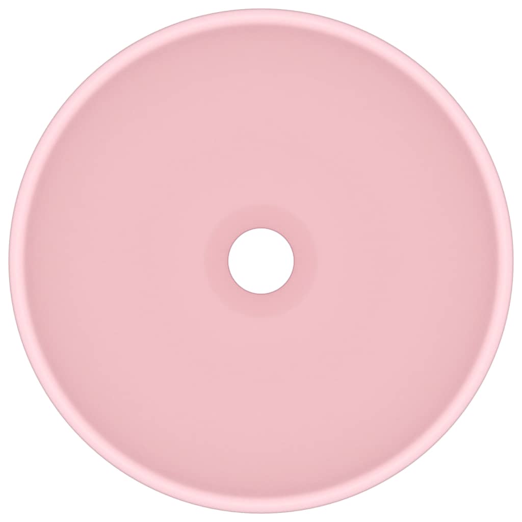 vidaXL Luksuriøs servant rund matt rosa 32,5x14 cm keramisk