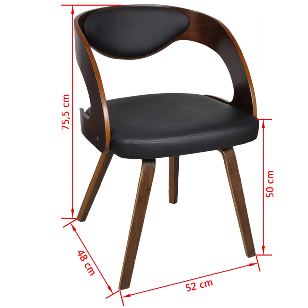 vidaXL Spisestoler 4 stk brun bøyd tre og kunstig skinn