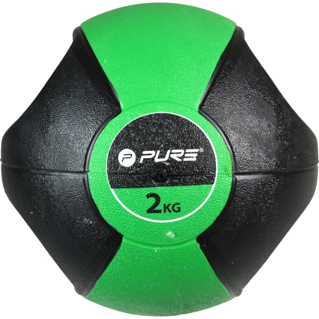 Pure2Improve Medisinball med håndtak 2 kg grønn