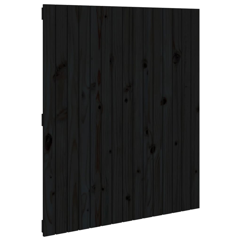 vidaXL Veggmontert sengegavl svart 95,5x3x110 cm heltre furu