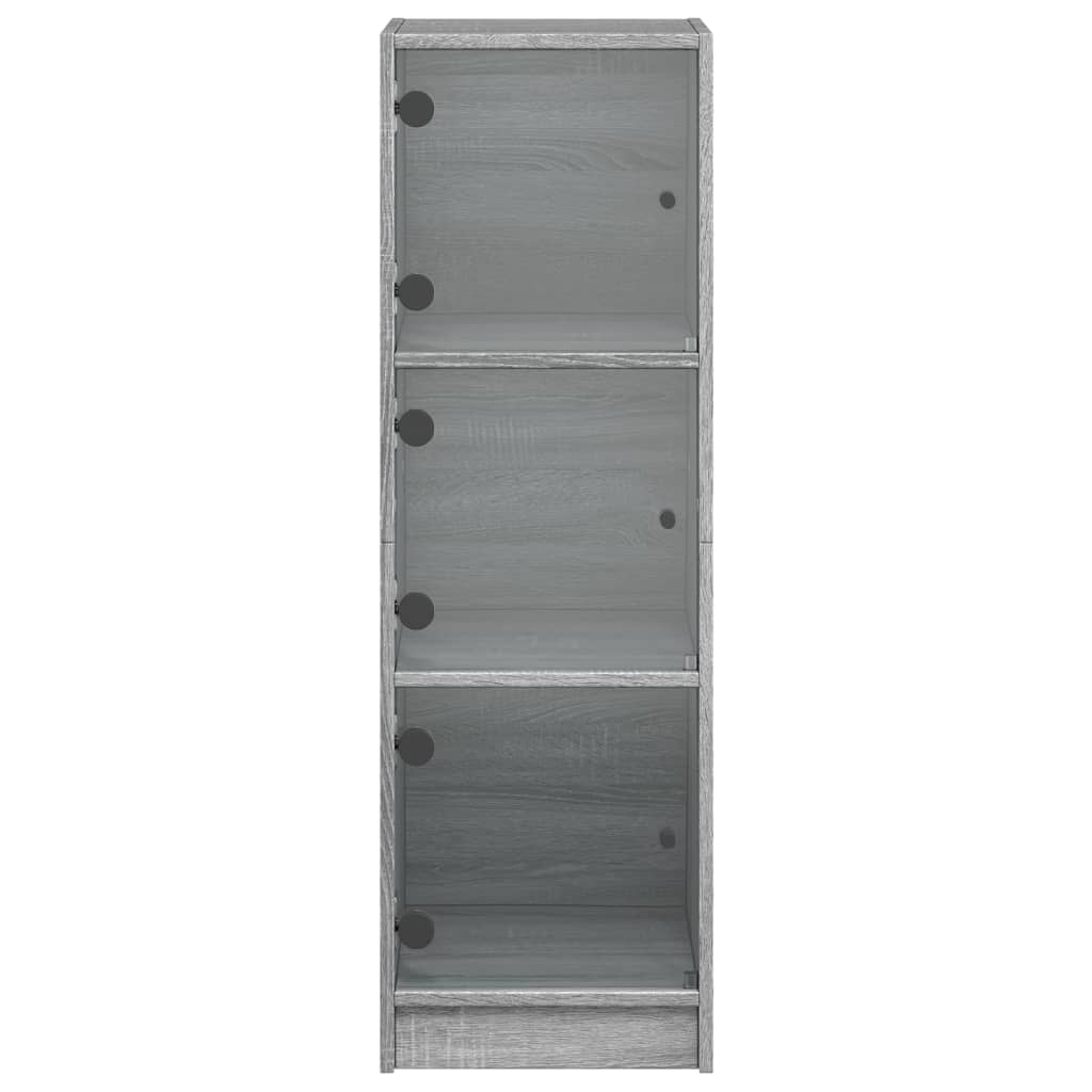 vidaXL Highboard med glassdører grå sonoma 35x37x109 cm