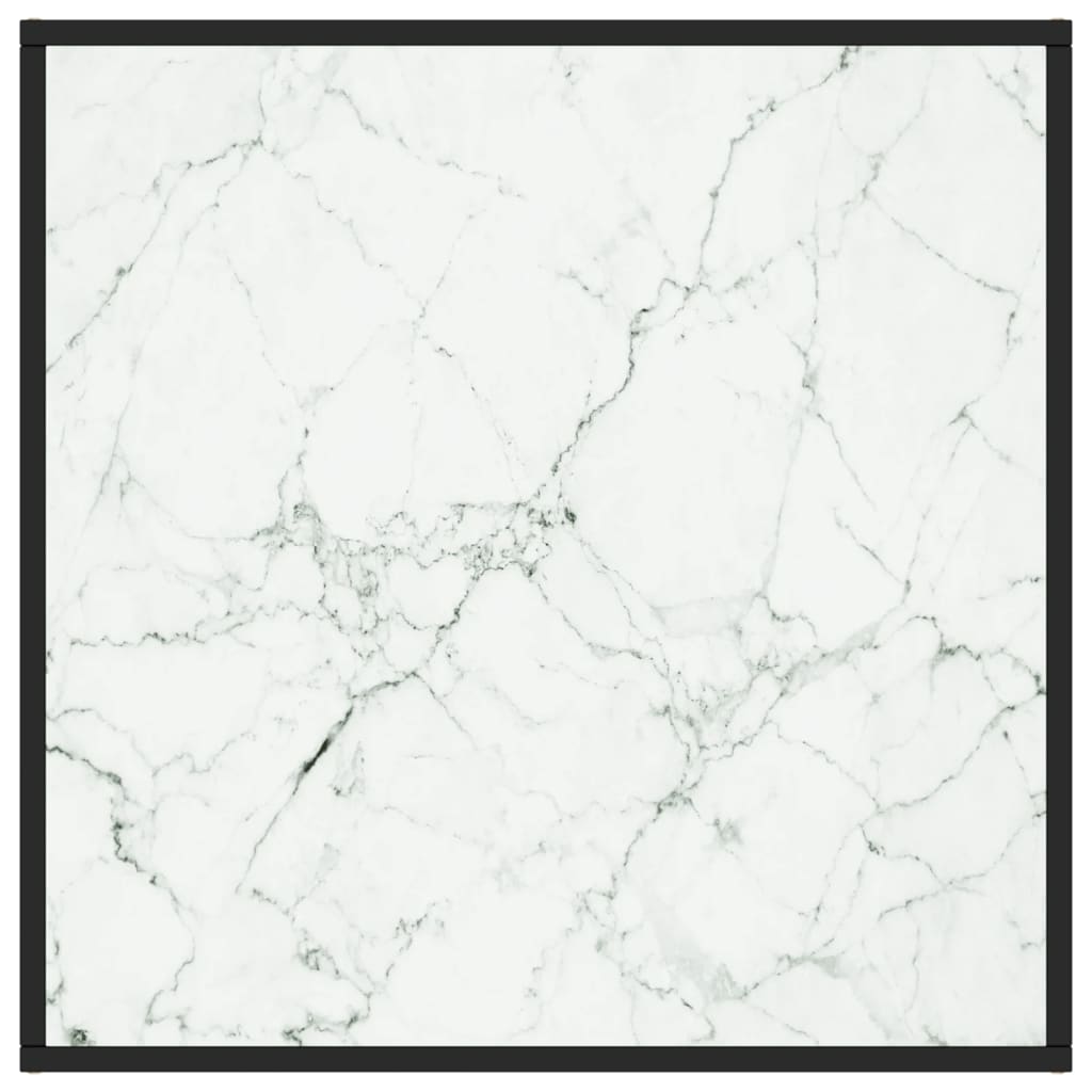 vidaXL Salongbord svart med hvitt marmorglass 80x80x35 cm