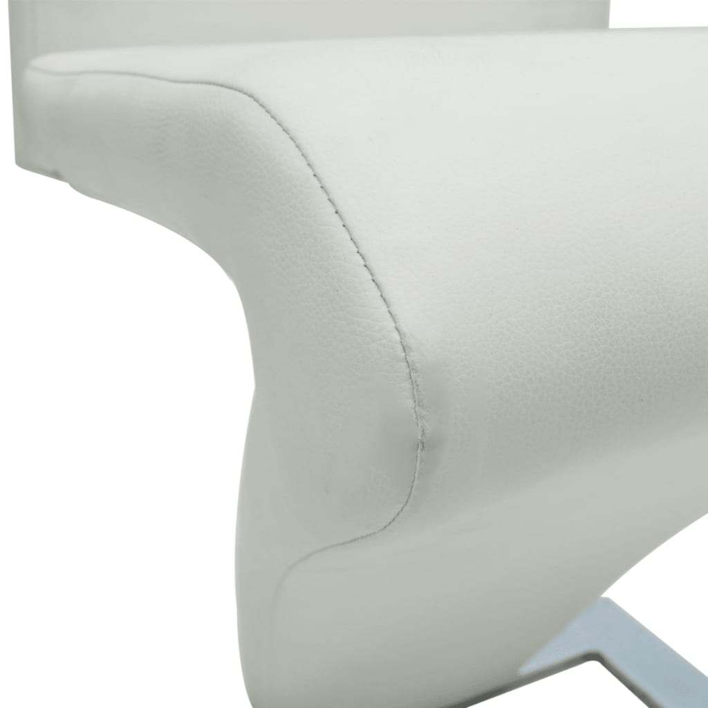 vidaXL Spisestoler 6 stk hvit kunstig skinn