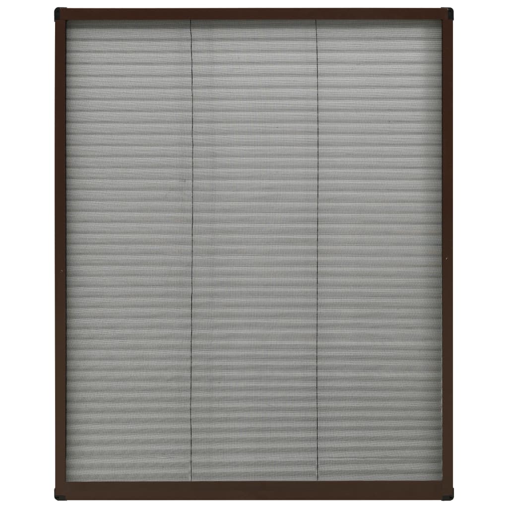 vidaXL Plissert insektskjerm for vindu aluminium brun 60x80 cm