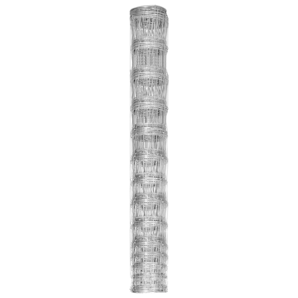 vidaXL Hagegjerde galvanisert stål 50 m 150 cm sølv