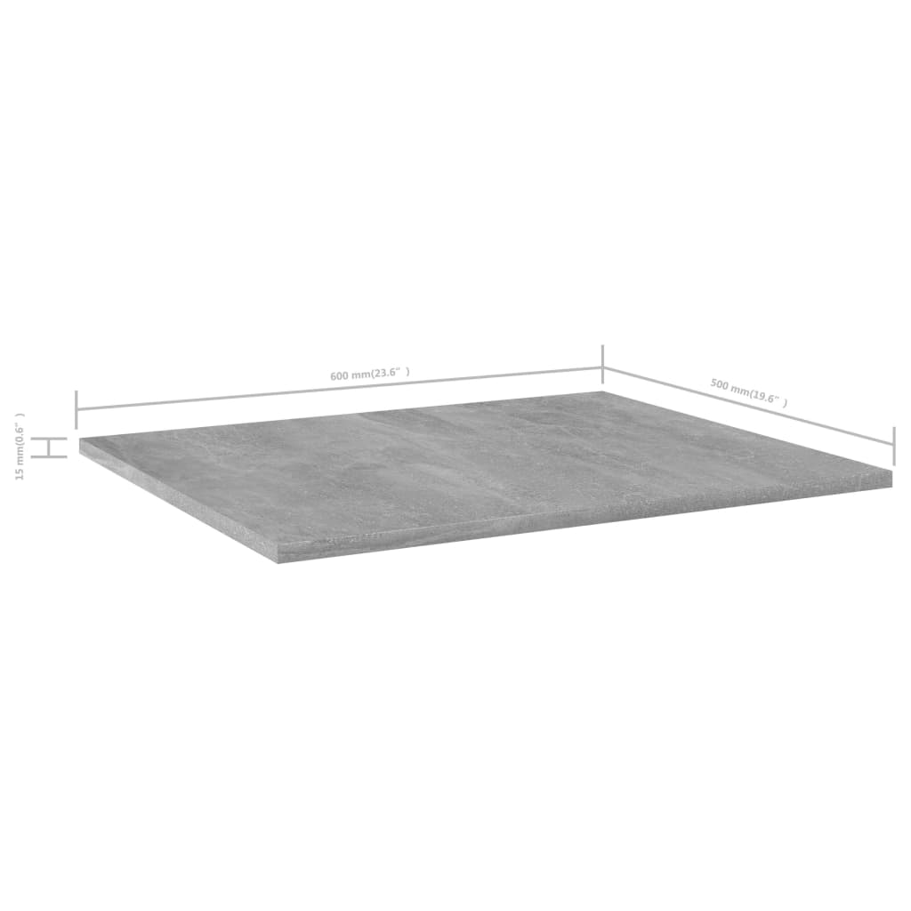vidaXL Hylleplater 4 stk betonggrå 60x50x1,5 cm sponplate