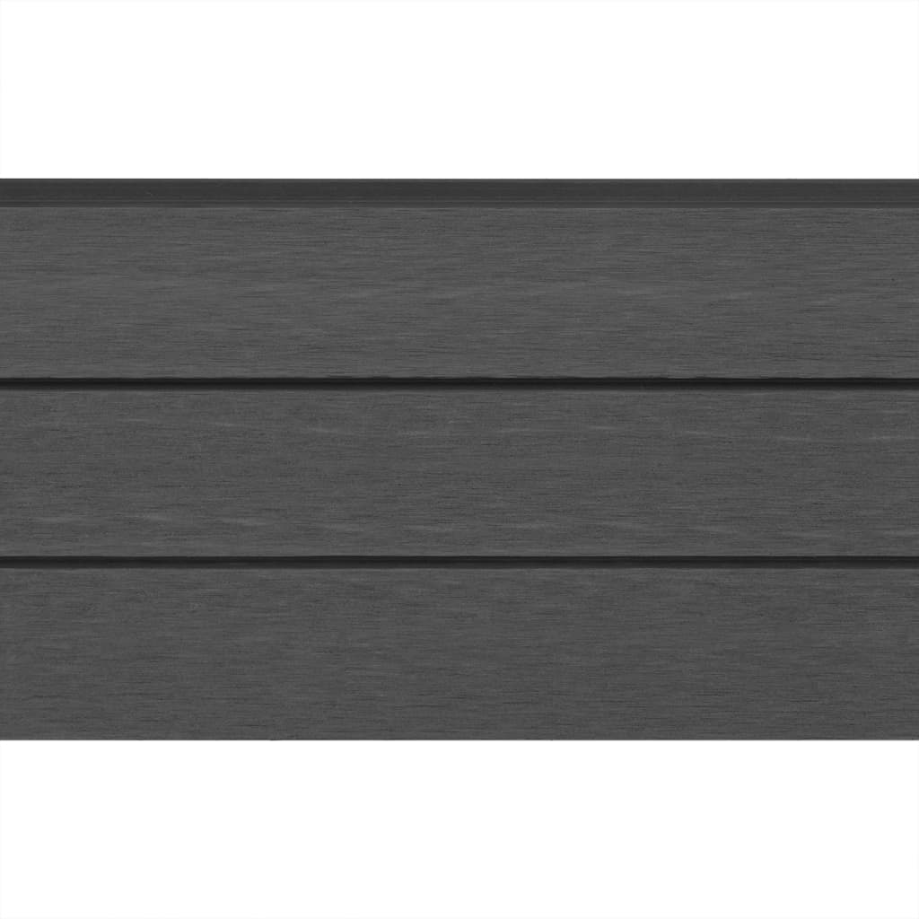 vidaXL Gjerdesett WPC 4 paneler firkantet 699x185 cm grå