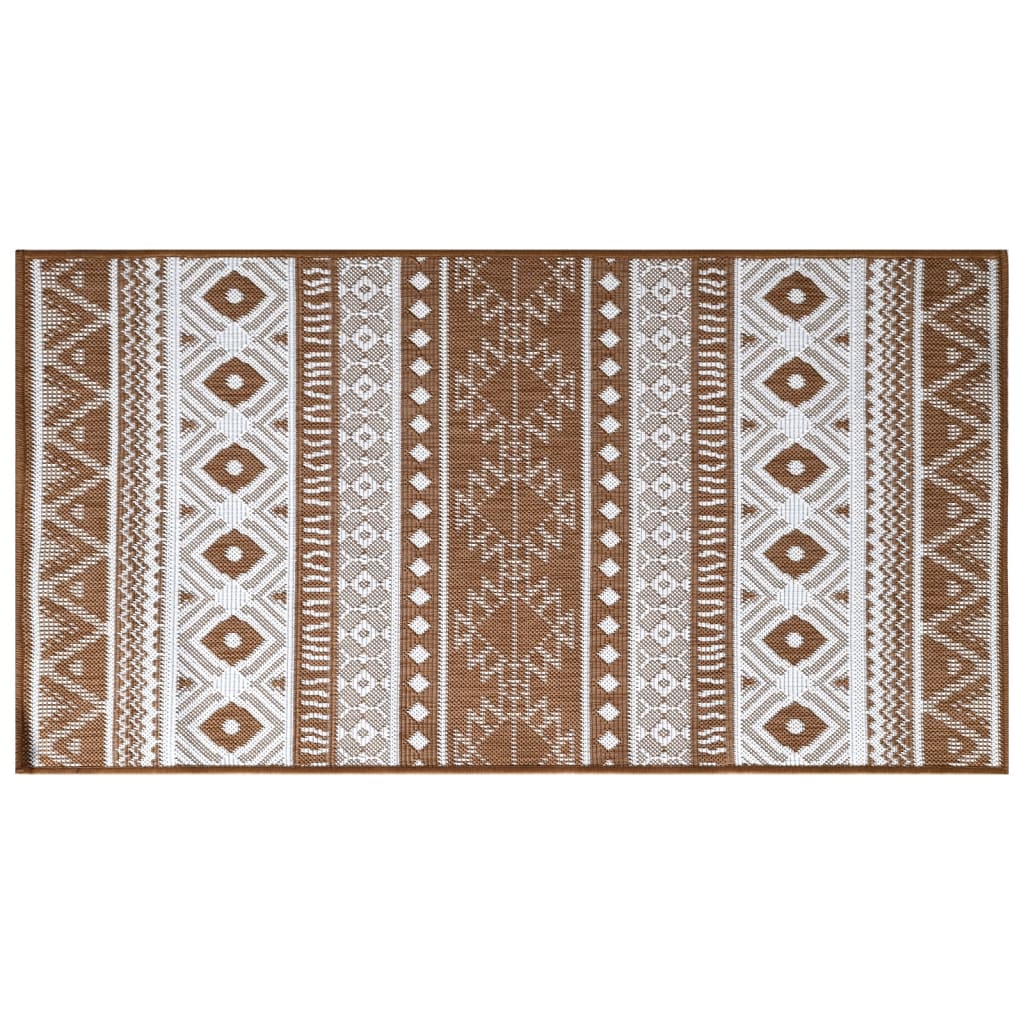 vidaXL Uteteppe brun og hvit 80x150 cm vendbart design