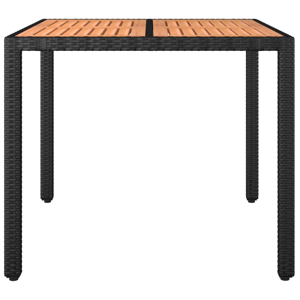 vidaXL Hagebord med treplate svart polyrotting og heltre akasie