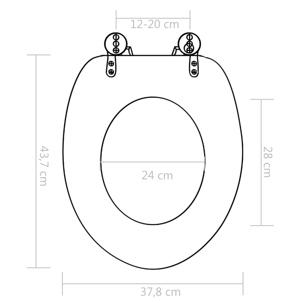 vidaXL Toalettsete med myk lukkefunksjon MDF vanndråpe-design