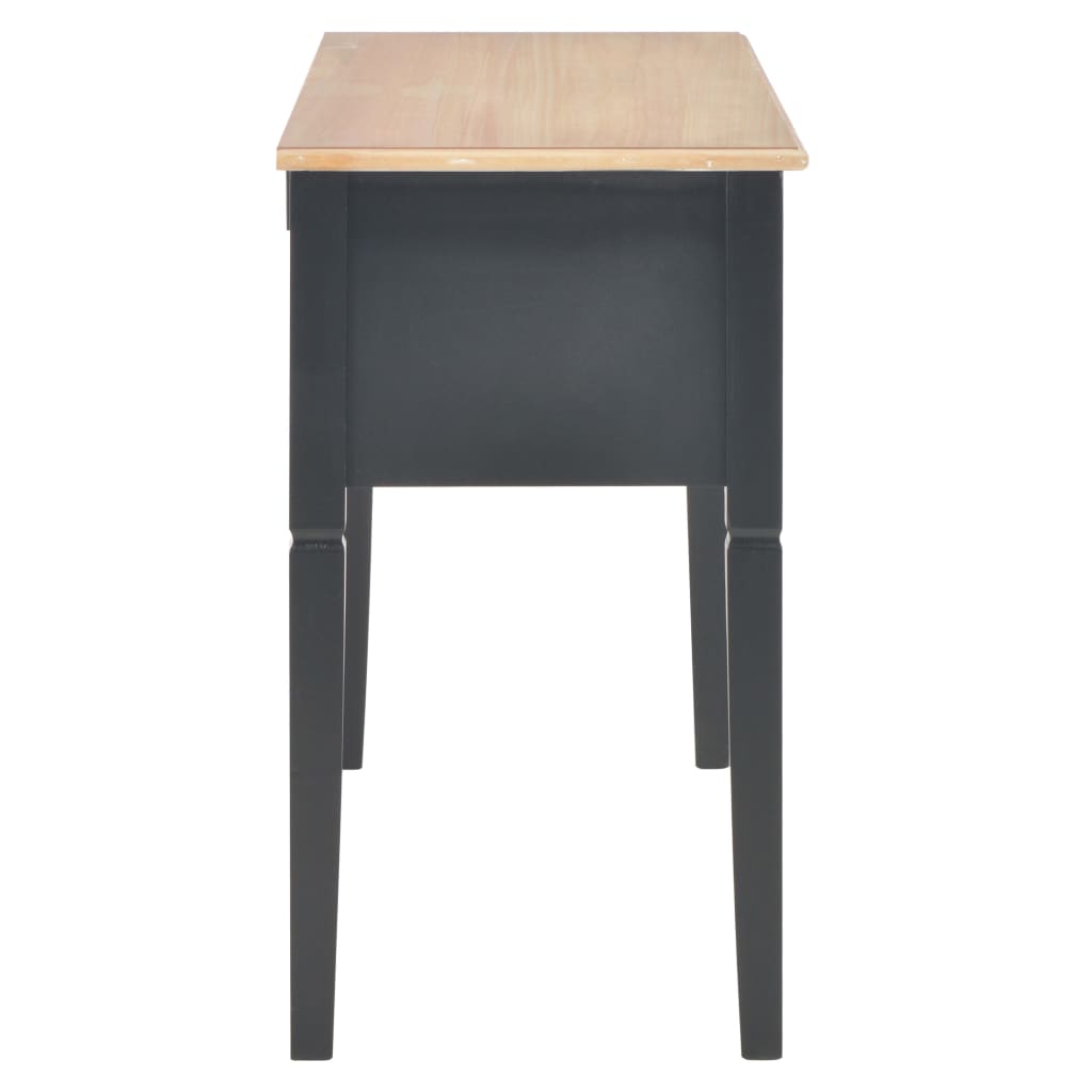 vidaXL Skrivebord svart 109,5x45x77,5 cm tre