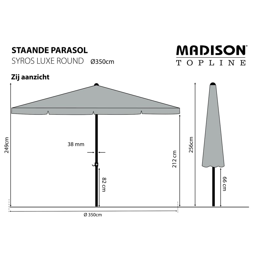 Madison Parasoll Syros Luxe 350 cm rund ecru