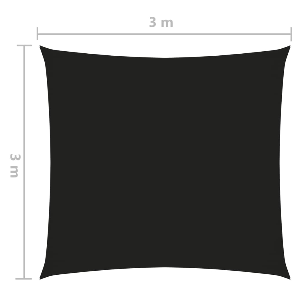 vidaXL Solseil oxfordstoff firkantet 3x3 m svart