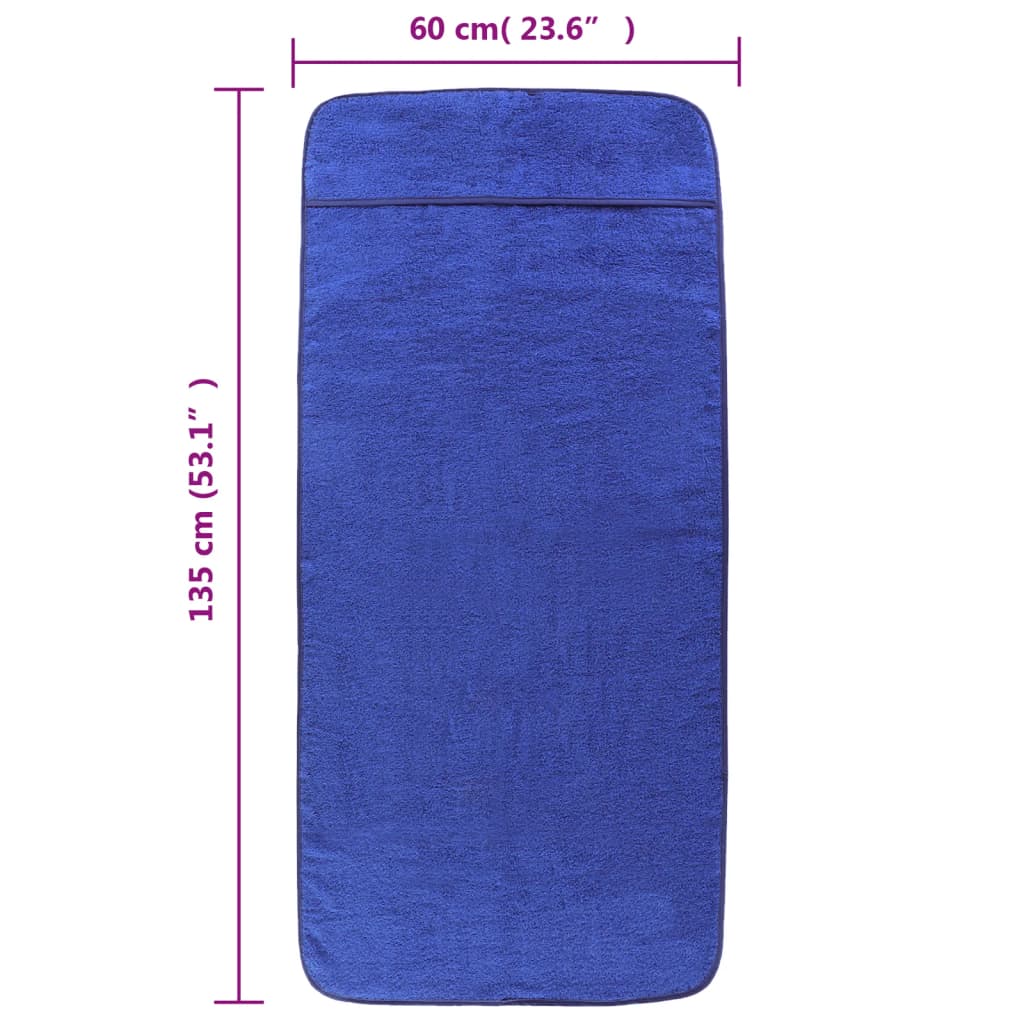 vidaXL Strandhåndklær 2 stk kongeblå 60x135 cm stoff 400 GSM