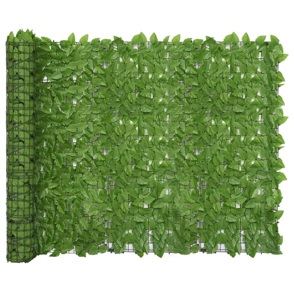 vidaXL Balkongskjerm med grønne blader 600x150 cm