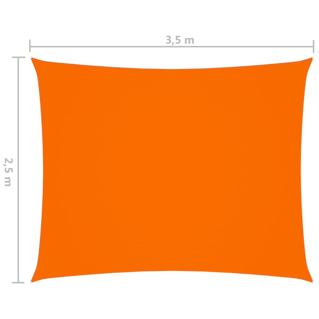 vidaXL Solseil oxfordstoff rektangulær 2,5x3,5 m oransje