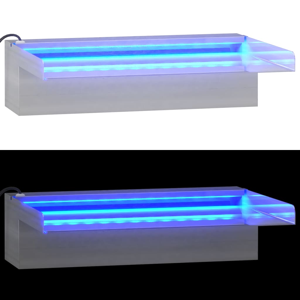 vidaXL Vannfall med RGB LED rustfritt stål 30 cm