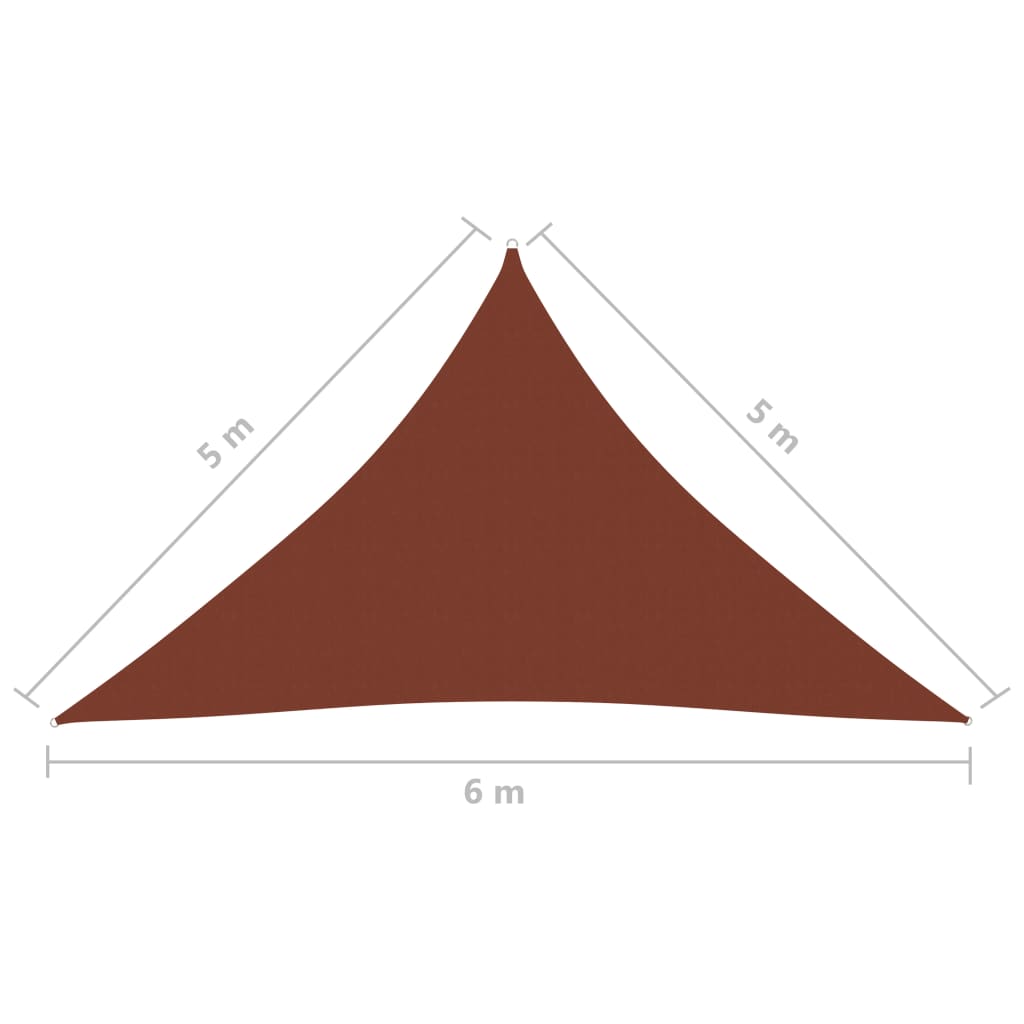 vidaXL Solseil oxfordstoff trekantet 5x5x6 m terrakotta