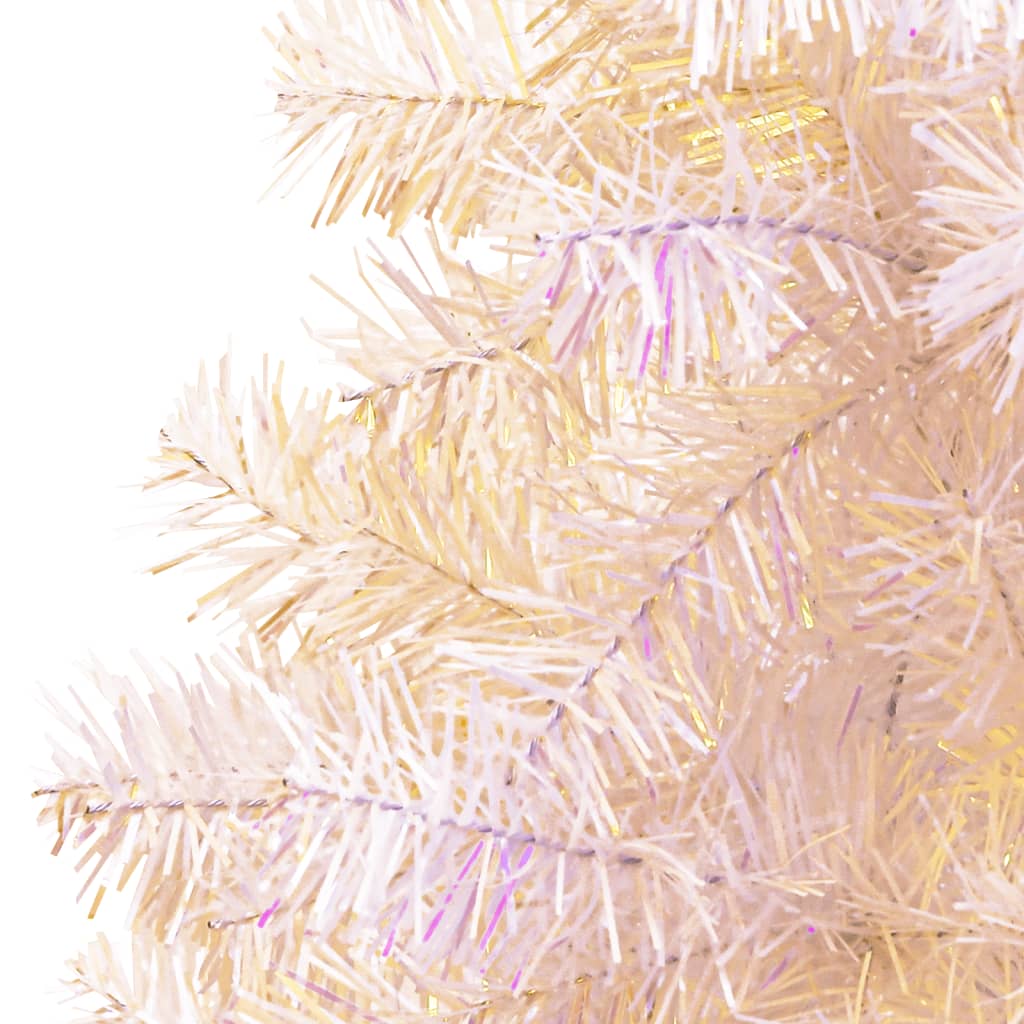 vidaXL Kunstig juletre med iriserende tupper hvit 210 cm PVC