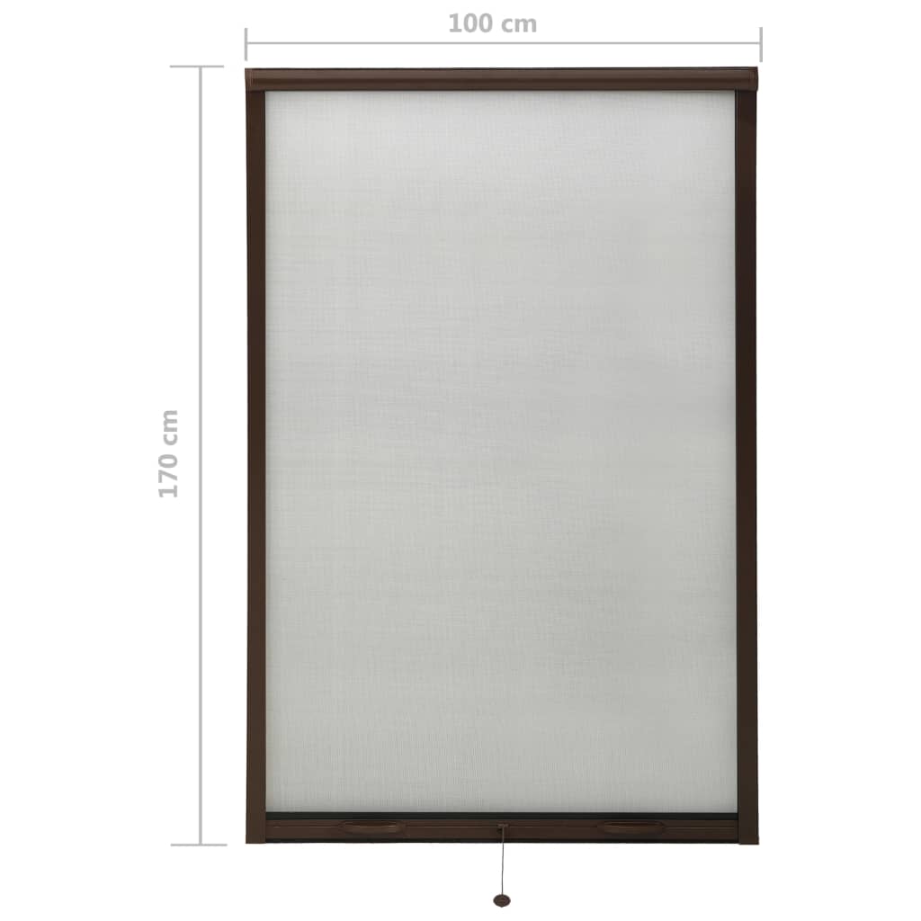 vidaXL Nedrullbar insektskjerm for vinduer brun 100x170 cm