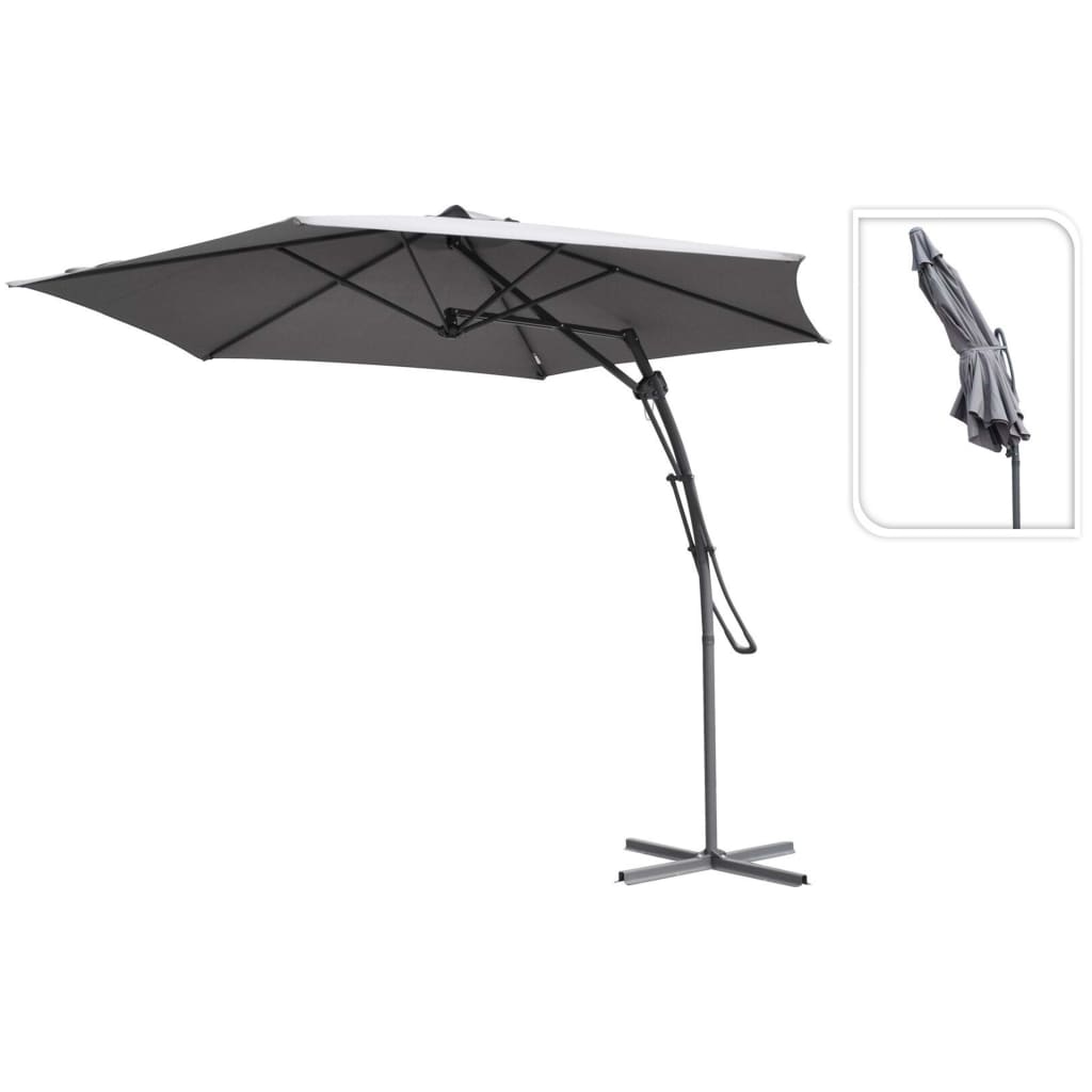 ProGarden Hengende parasoll grå 300 cm