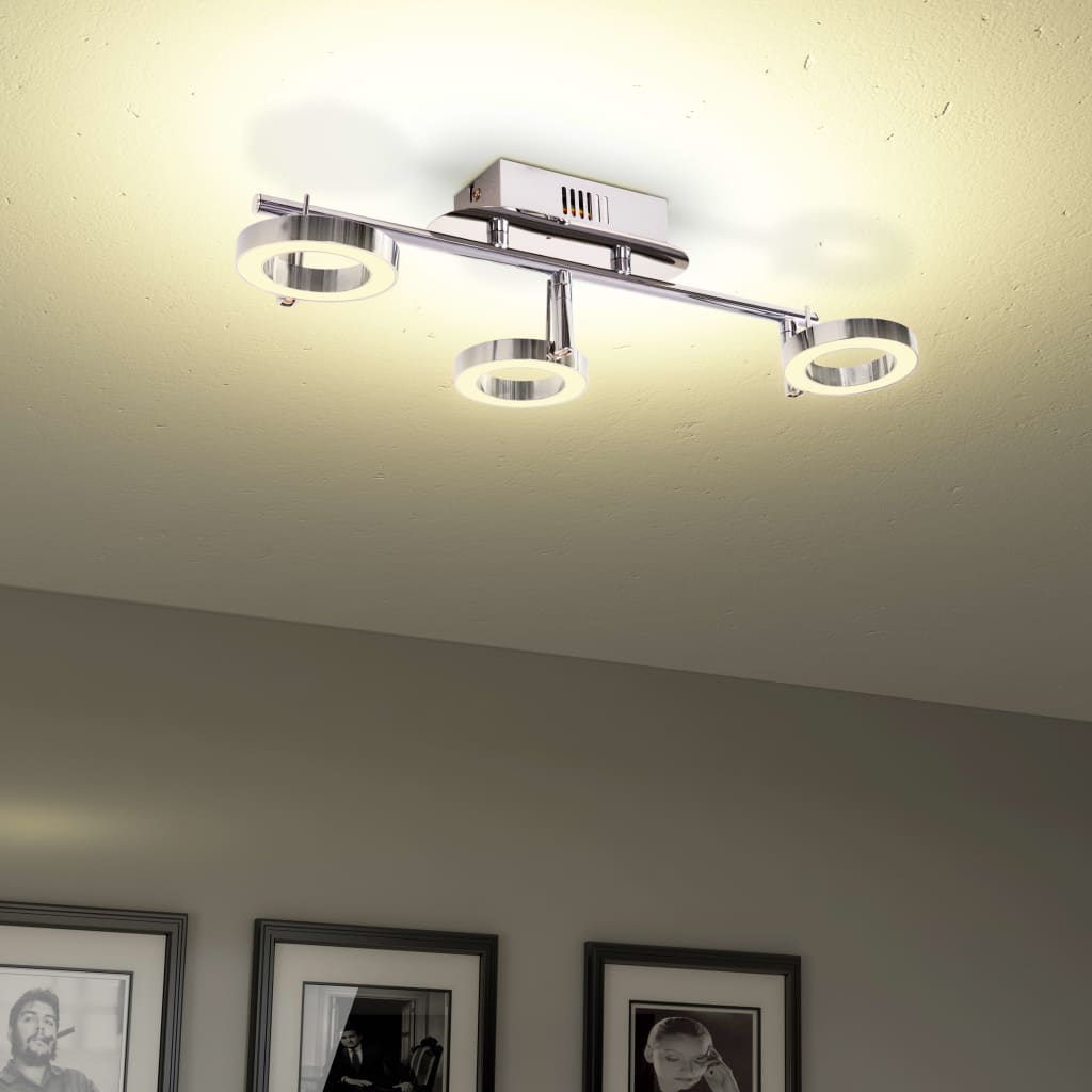 vidaXL LED-vegg-/taklampe med 3 lys varmhvit