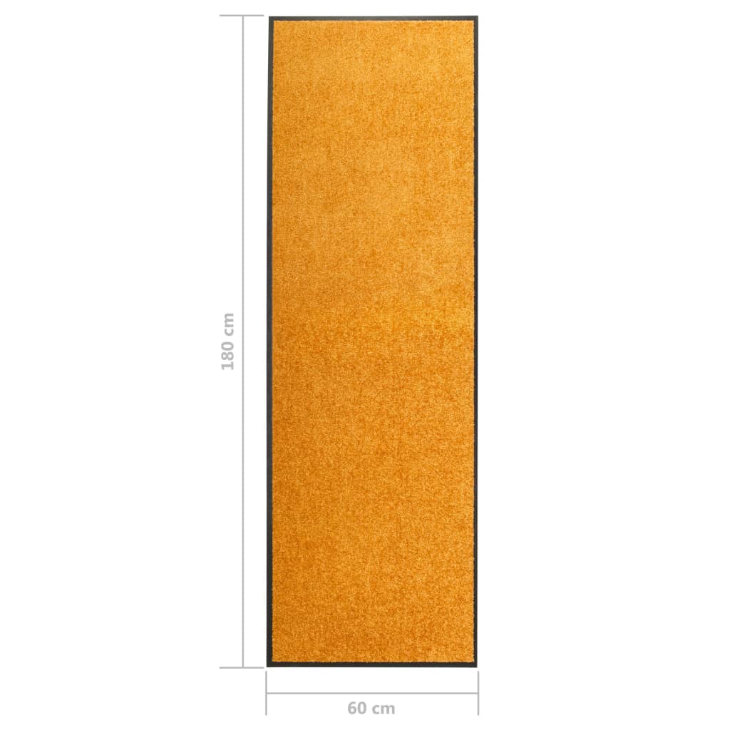 vidaXL Dørmatte vaskbar oransje 60x180 cm