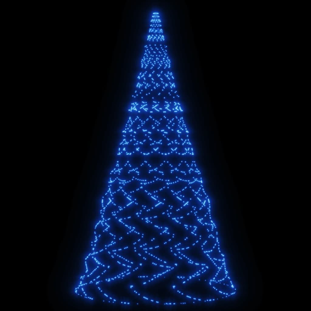 vidaXL Juletre på flaggstang 3000 lysdioder blå 800 cm