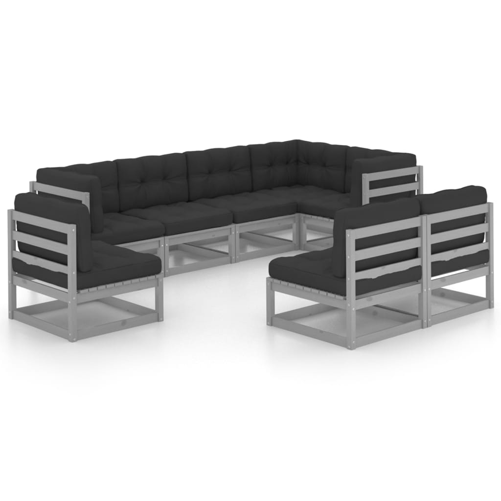 Hagesofagruppe Med Puter 9 Deler Hvit Heltre Furu