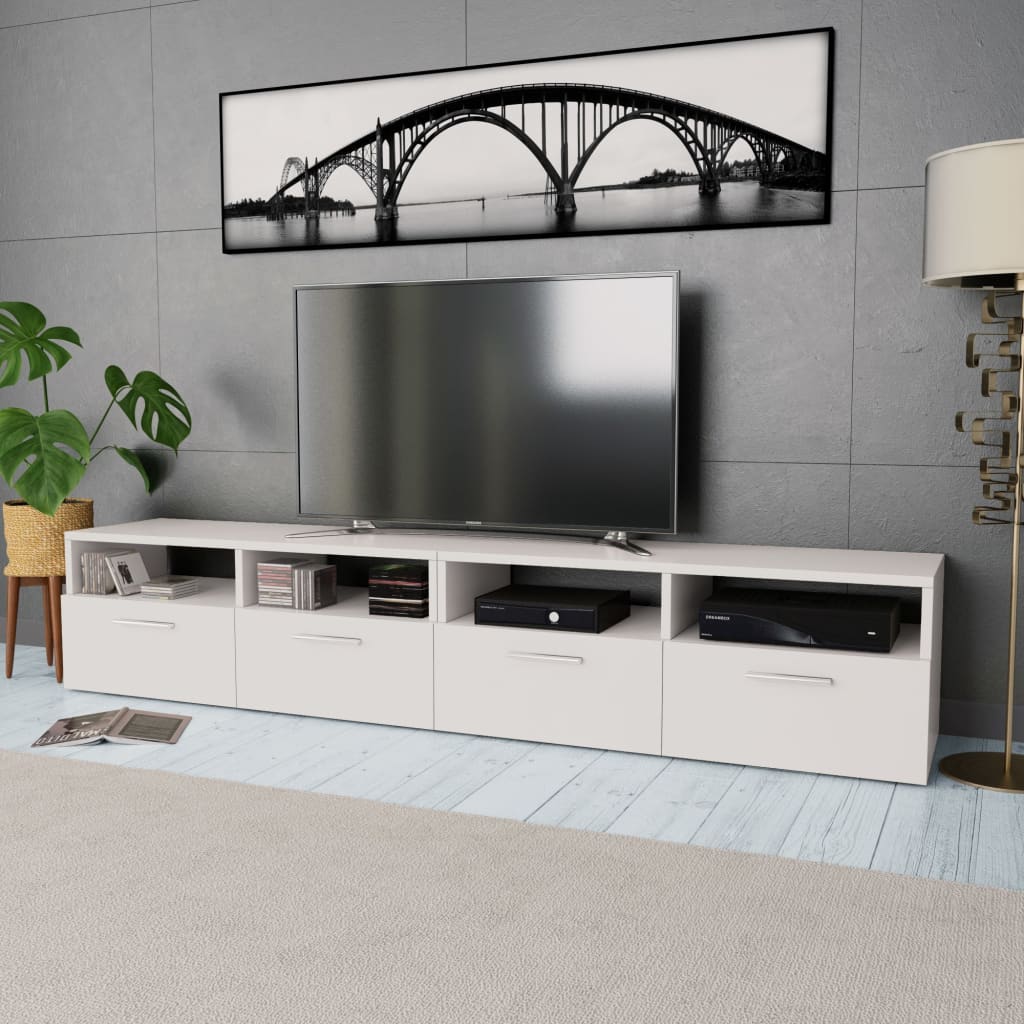 vidaXL TV-benker 2 stk konstruert tre 95x35x36 cm hvit