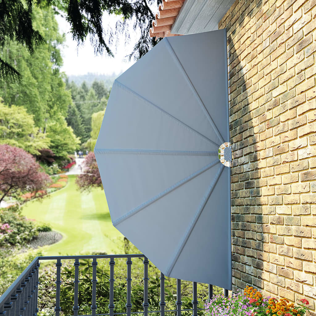 vidaXL Sammenleggbar sidemarkise for terrasse grå 160 cm