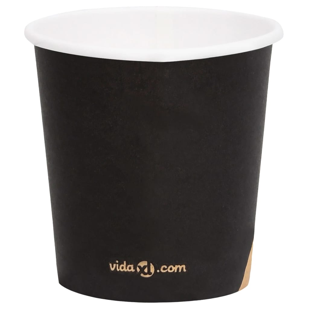 vidaXL Kaffepapirkopper 120 ml 1000 stk svart