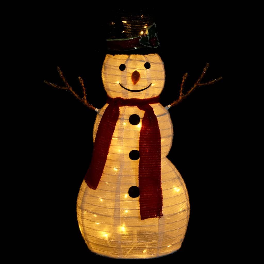 vidaXL Dekorativ snømannfigur med LED luksusstoff 60cm