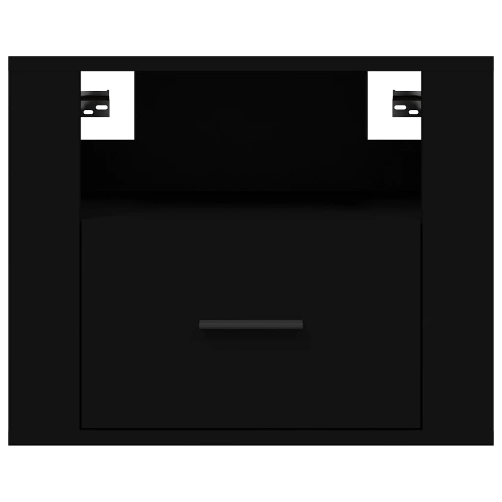 vidaXL Veggmontert nattbord svart 50x36x40 cm
