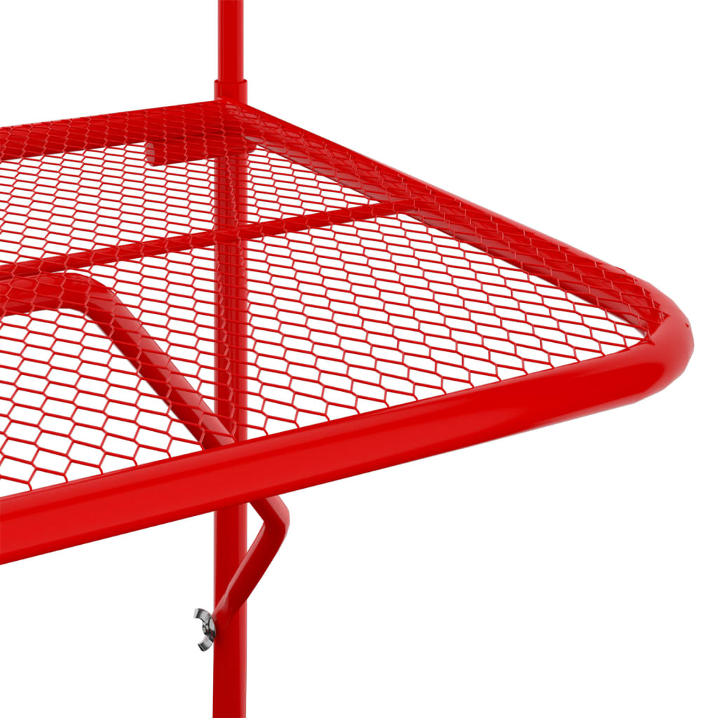 vidaXL Balkongbord rød 60x40 cm stål