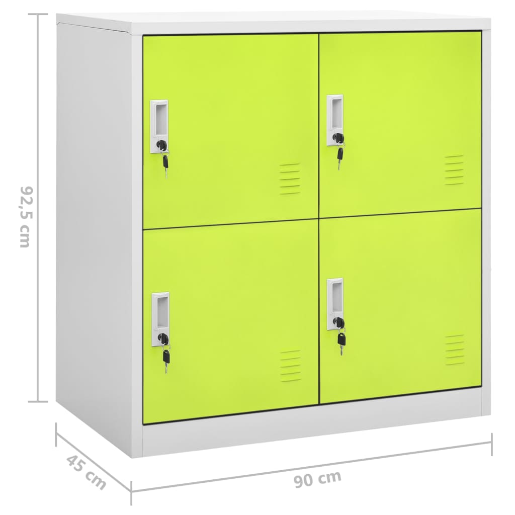 vidaXL Oppbevaringsskap 2 stk lysegrå og grønn 90x45x92,5 cm stål