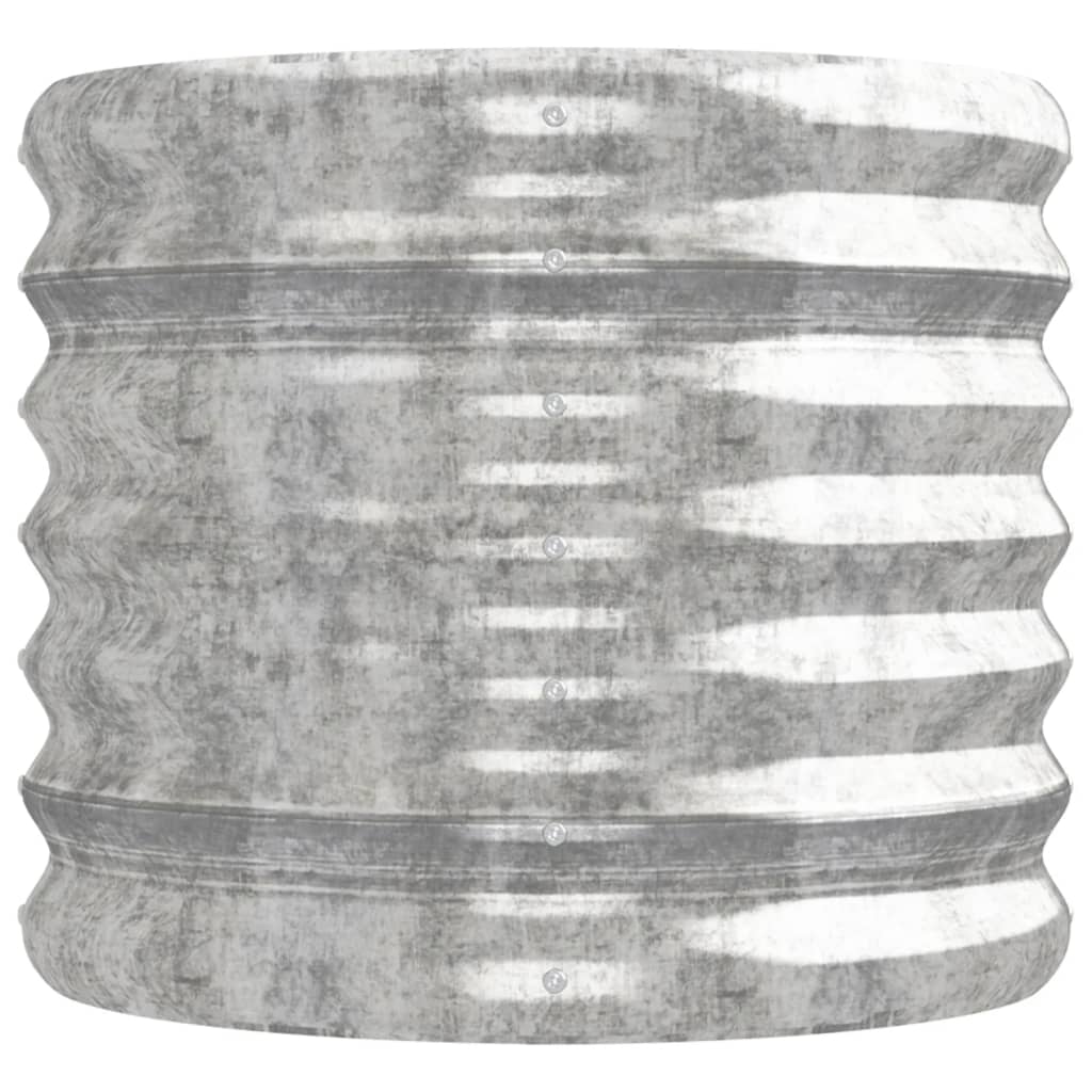 vidaXL Plantekasse pulverlakkert stål 224x40x36 cm sølv
