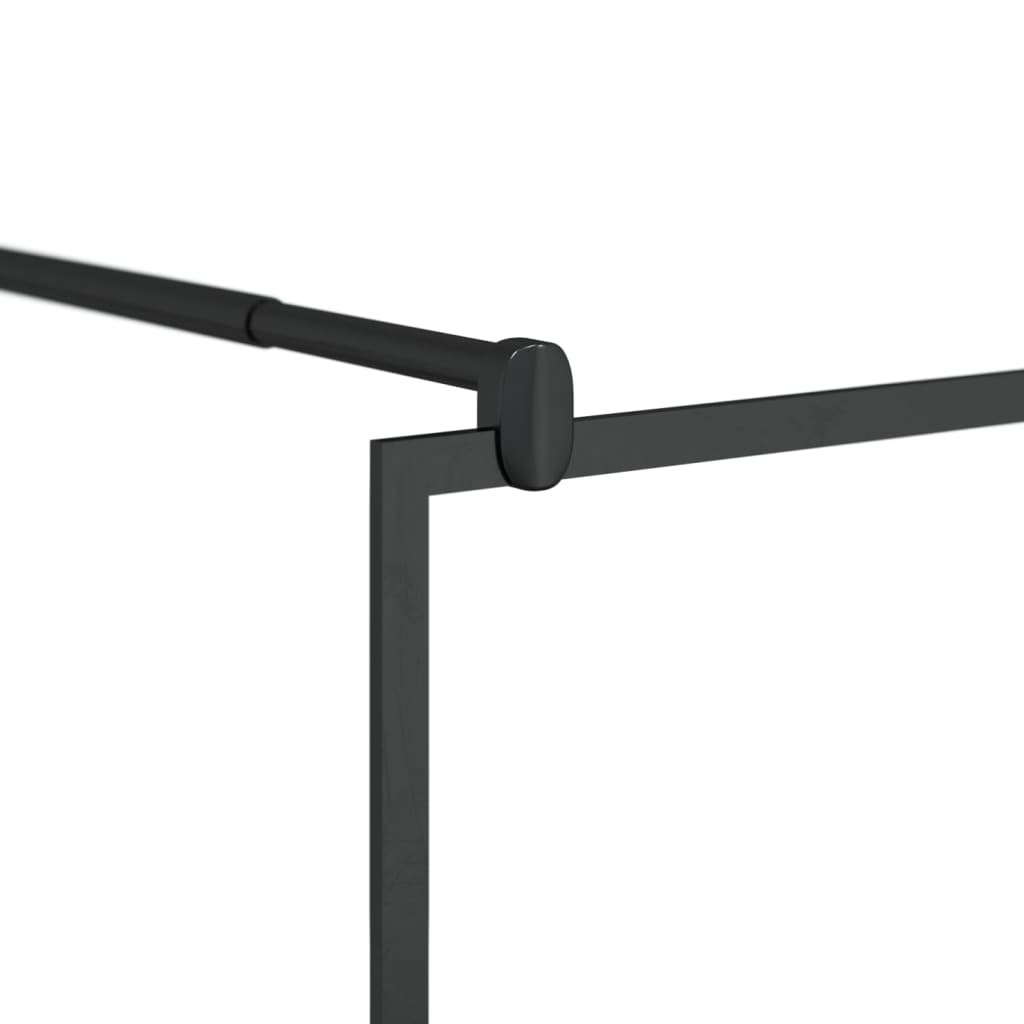 vidaXL Dusjvegg med klart ESG-glass 115x195 cm svart