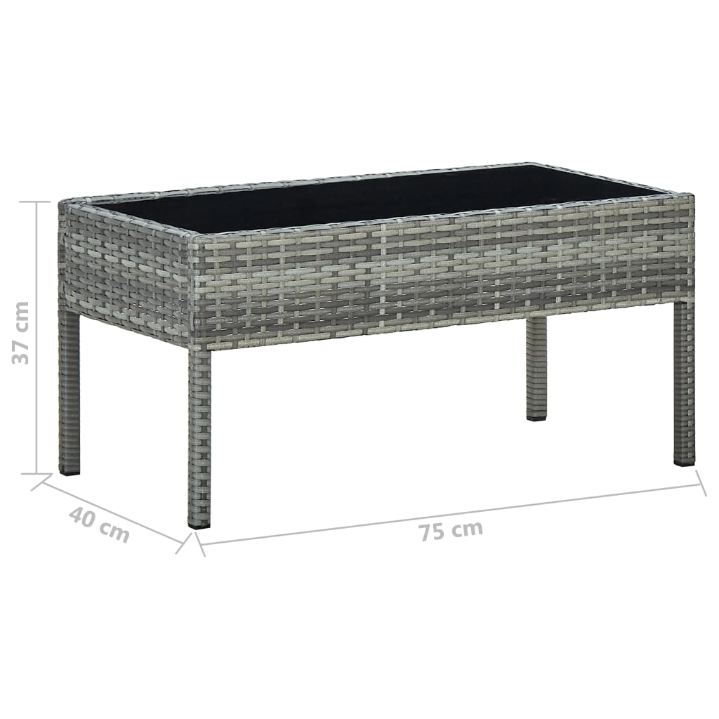 vidaXL Hagebord grå 75x40x37 cm polyrotting