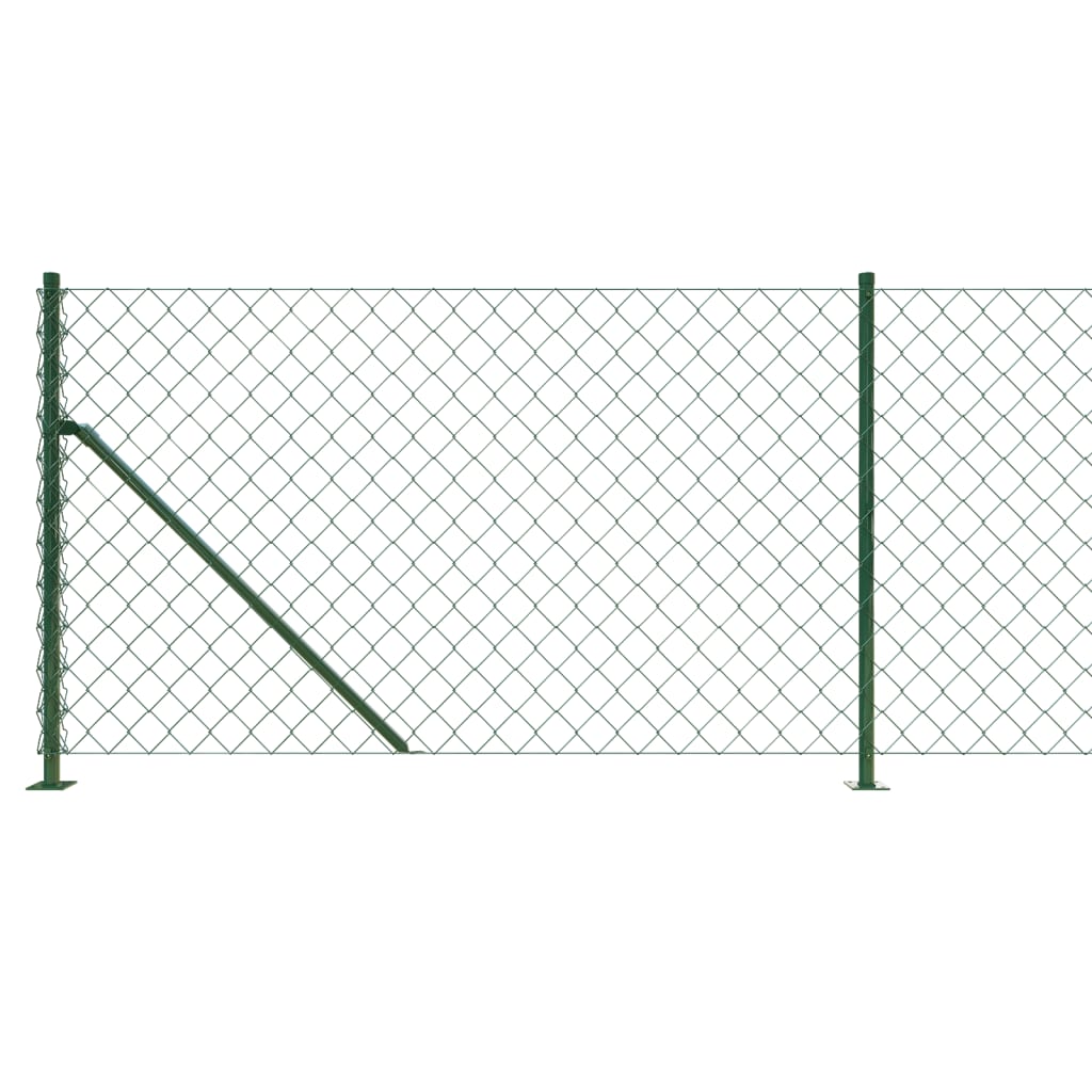 vidaXL Kjettinggjerde med flens grønn 1x10 m