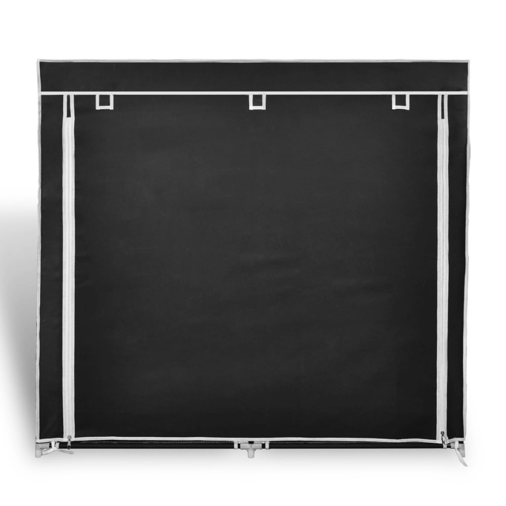 vidaXL Skoskap i stoff med trekk 115 x 28 x 110 cm svart