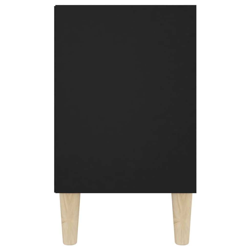 vidaXL TV-benk med ben i heltre svart 103,5x30x50 cm