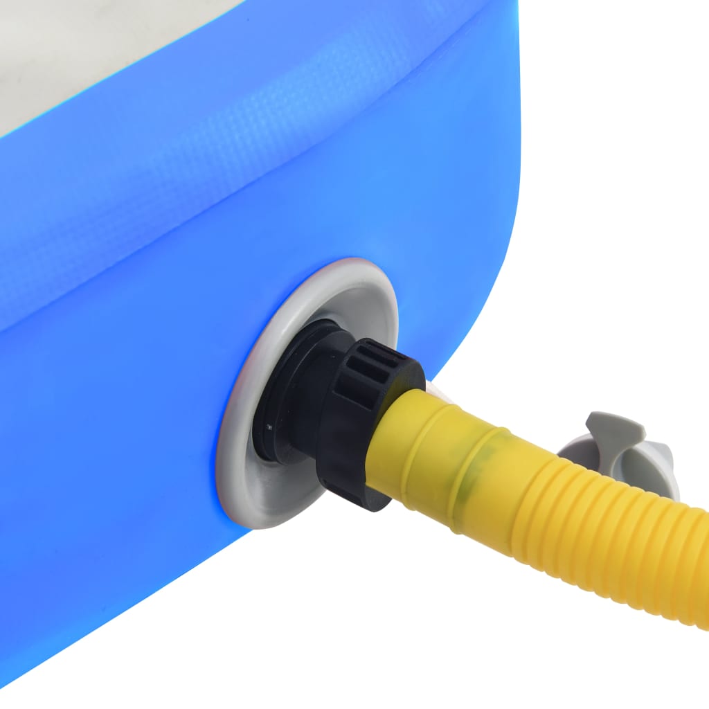 vidaXL Oppblåsbar gymnastikkmatte med pumpe 600x100x20 cm PVC blå