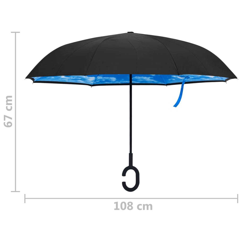vidaXL Paraply med C-håndtak svart 108 cm